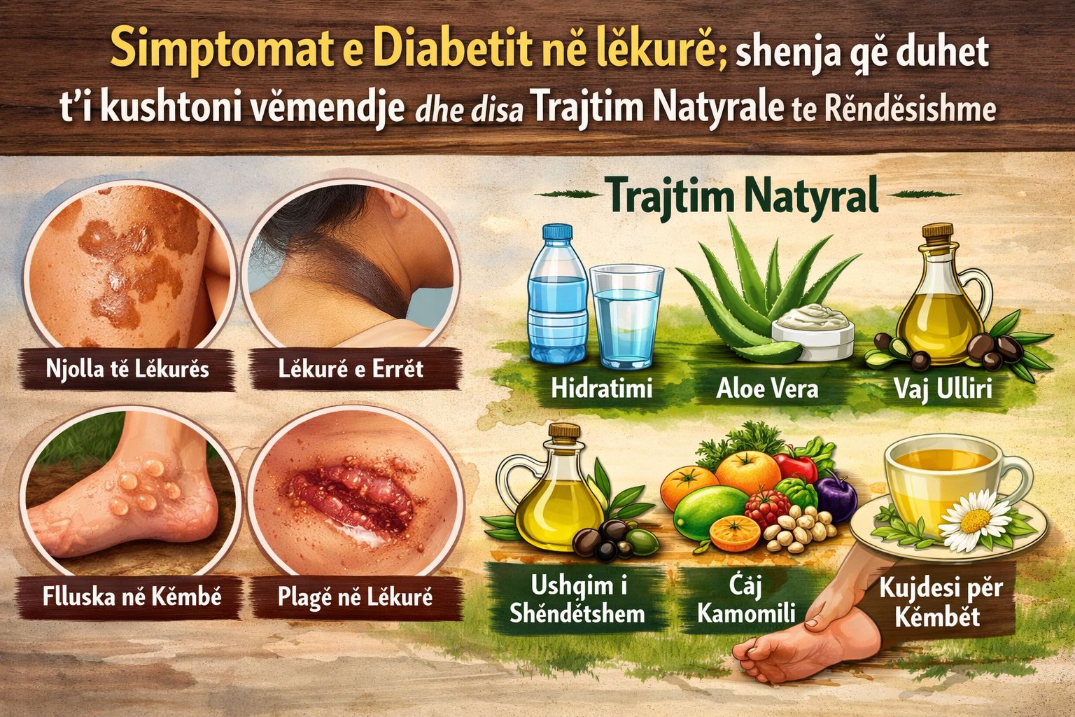Simptomat e Diabetit në lëkurë